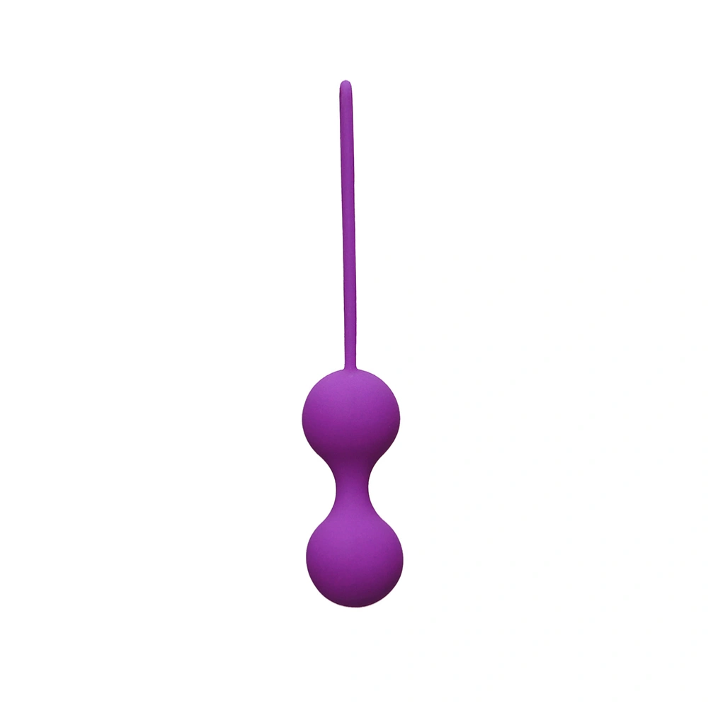 Women Wireless Shrinking Ball Vaginal Dumbbell Silicone Smart Ball Female Adult Products Shrinking Device Shrinking Bar Double Balls Small Size (Dark Purple)