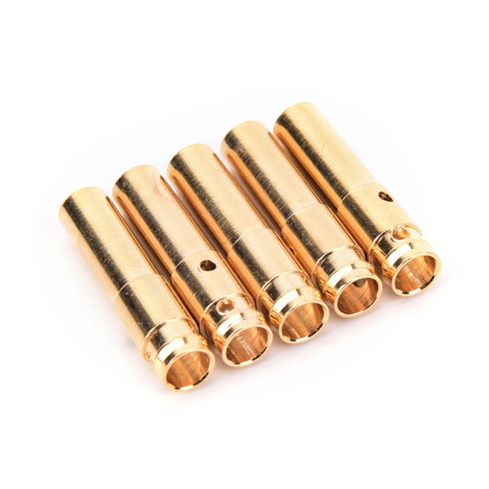 1 Set of 4.0MM Male and Female Plugs Plated Bullet Banana Connectors Plugs with Protective Shells for DIY RC Battery Motor (Red and Golden)