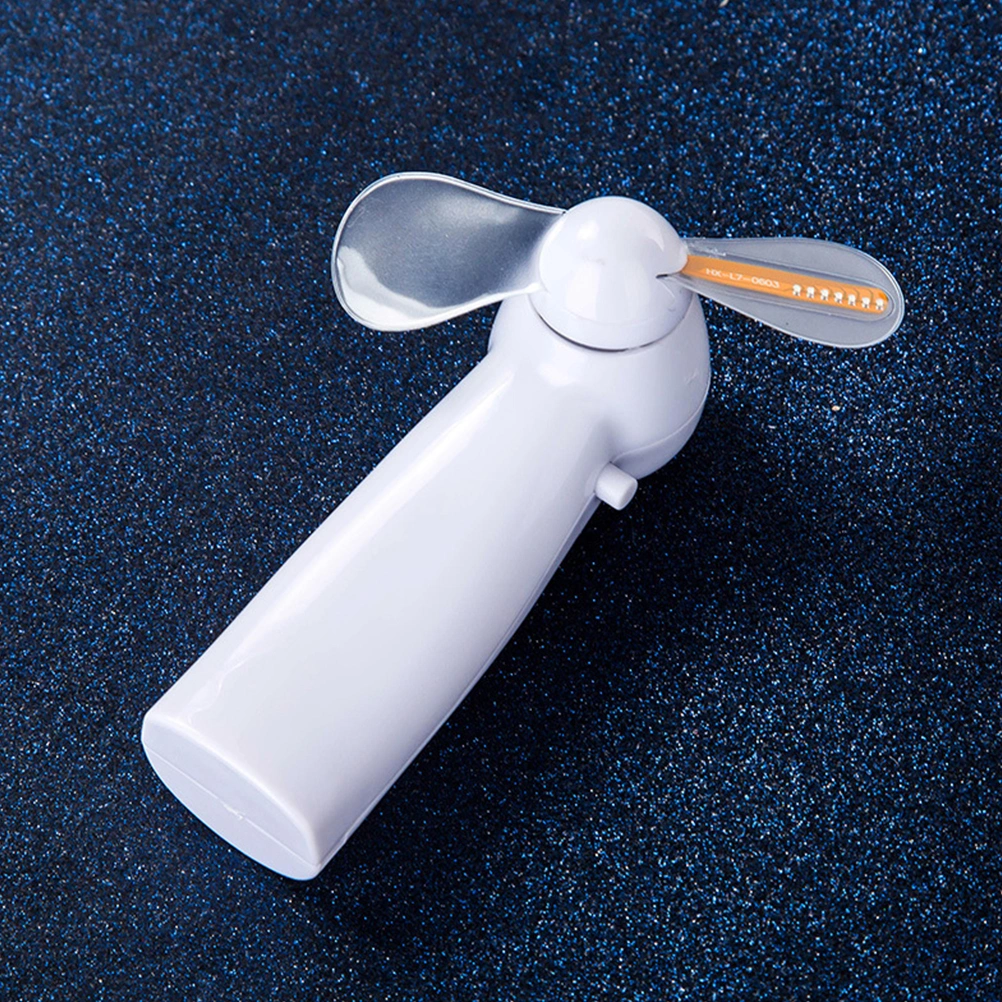 Handheld Mini Fan Shiny Office Fan LED Light Fan Desktop Small Fan for Office Summer without Battery Blue