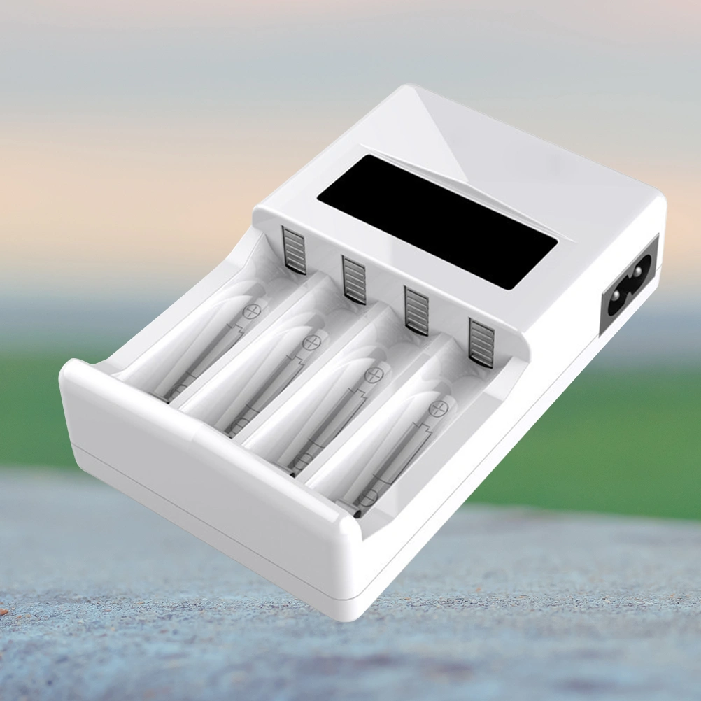 LCD 4-Slots Universal Battery Charger for Rechargeable Batteries (EU Plug)