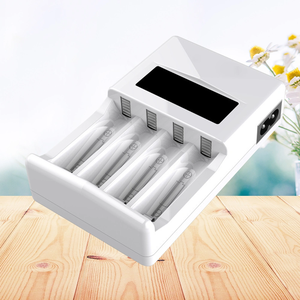 LCD 4-Slots Universal Battery Charger for Rechargeable Batteries (EU Plug)