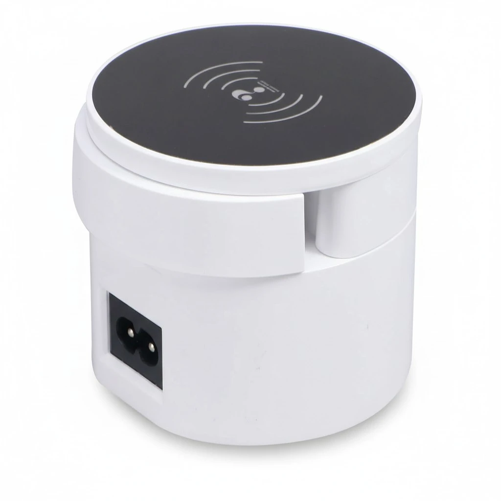 Fast Charge Wireless Charger 10 USB Port Foldable Charging Stand for Smartphone and Wireless Charge Enabled Devices with EU Plug(White)
