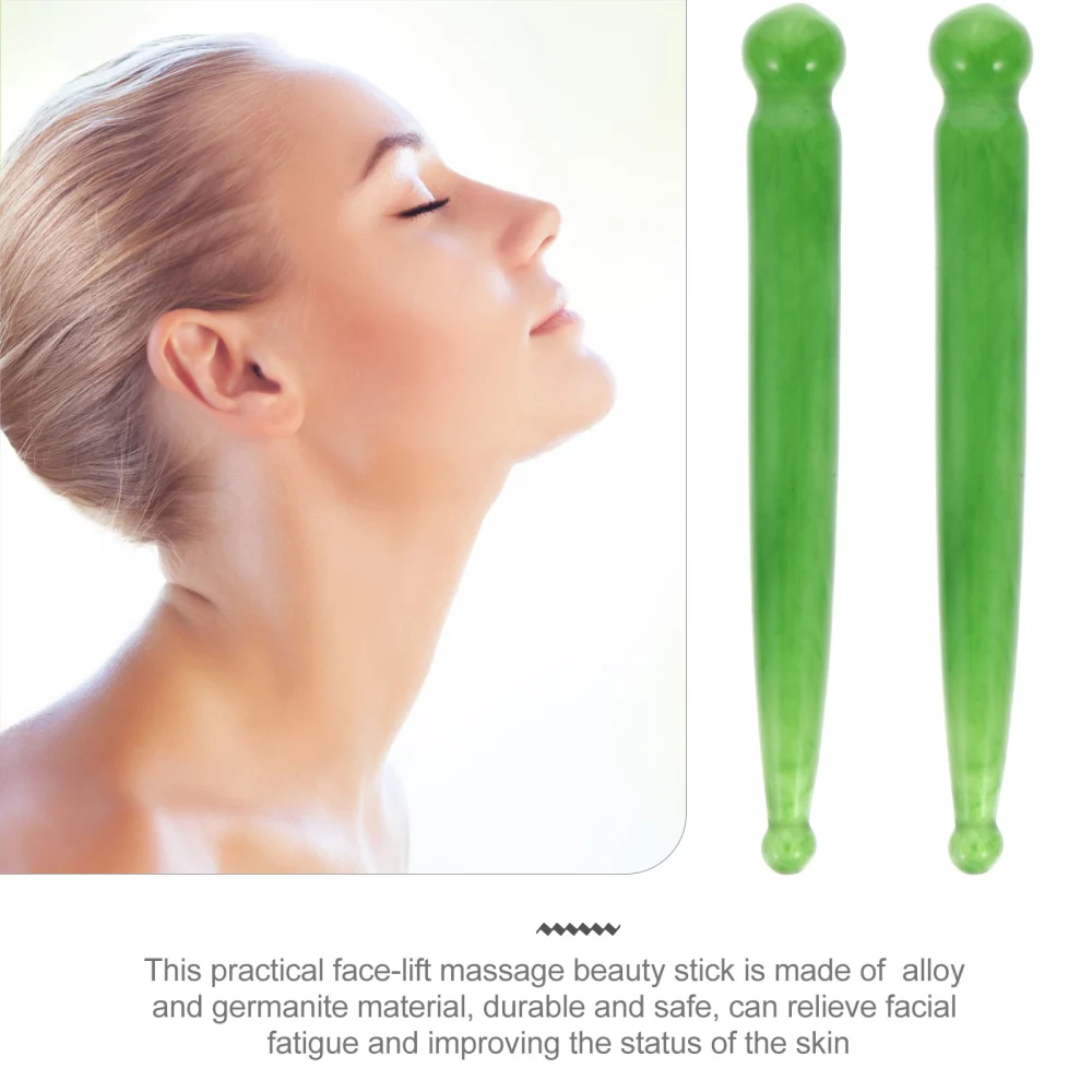 2Pcs Acupuncture Massage Pen Trigger Point Treatment Massage Sticks (Green)