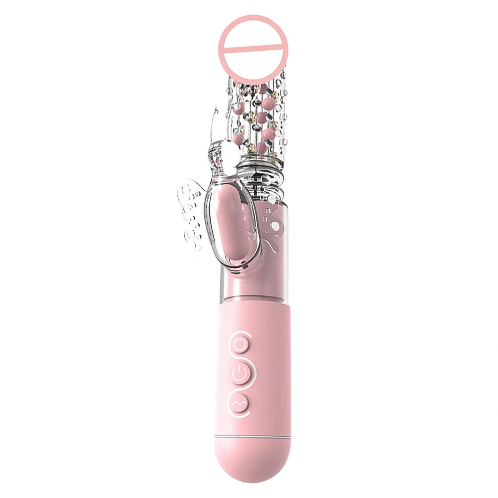 1pc Female Retractable Sex Toy Female Messager Anal Plug Sex Stimulator for Adult (Pink)