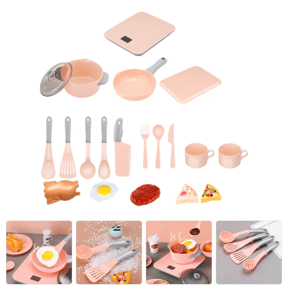 1 Set Kids Kitchen Pretend Play Toys Induction Cooker Playset Child Cooking Utensils Kitchen Toy Set