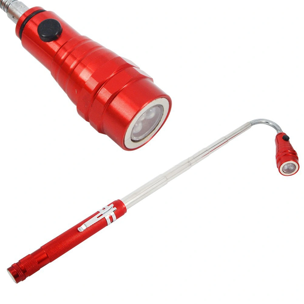 3LED Antenna Shape Light Bendable Magnet Work Light Telescopic Stretching Flashlight Hose Flashlight No Battery Included(Random Color)