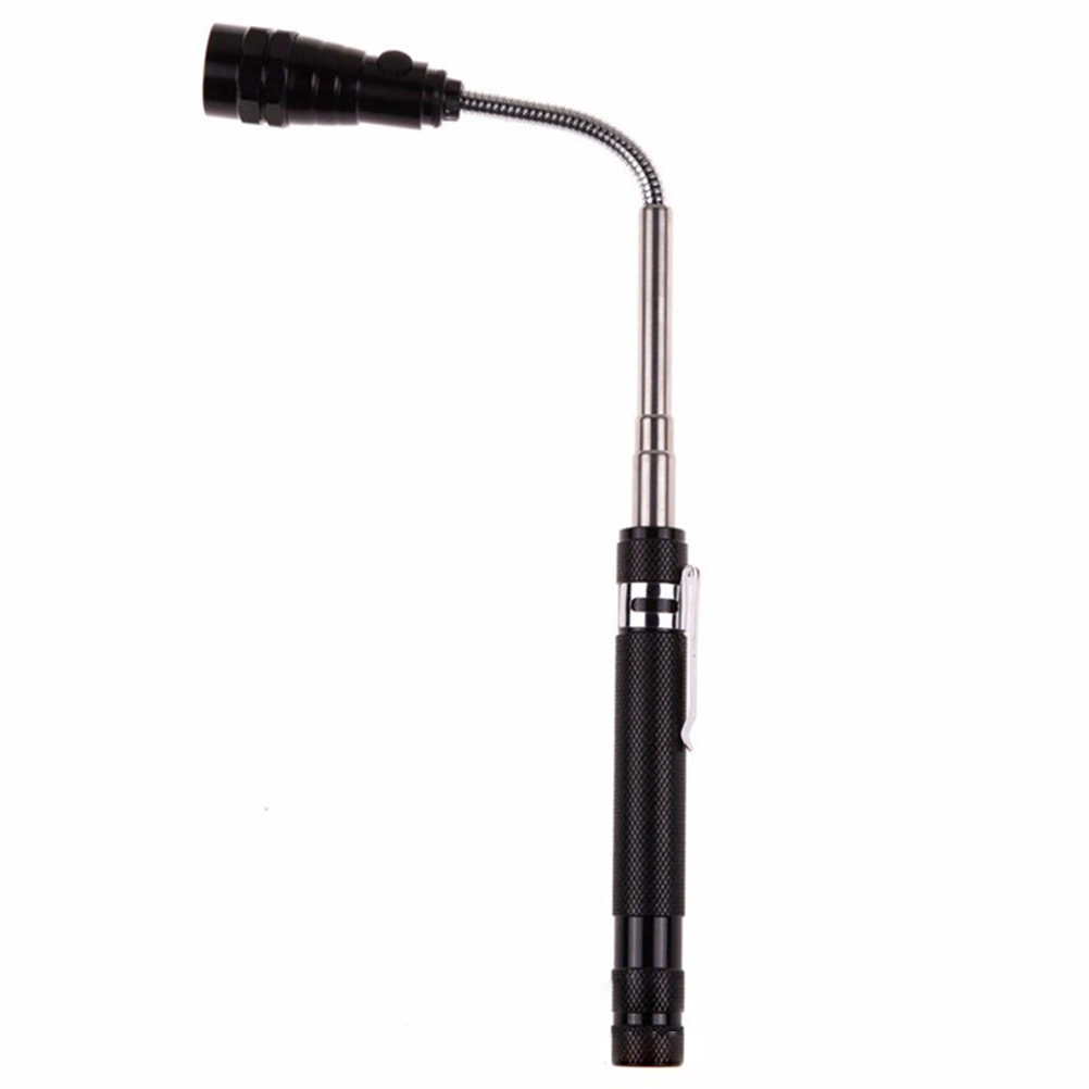 3LED Antenna Shape Light Bendable Magnet Work Light Telescopic Stretching Flashlight Hose Flashlight No Battery Included(Random Color)