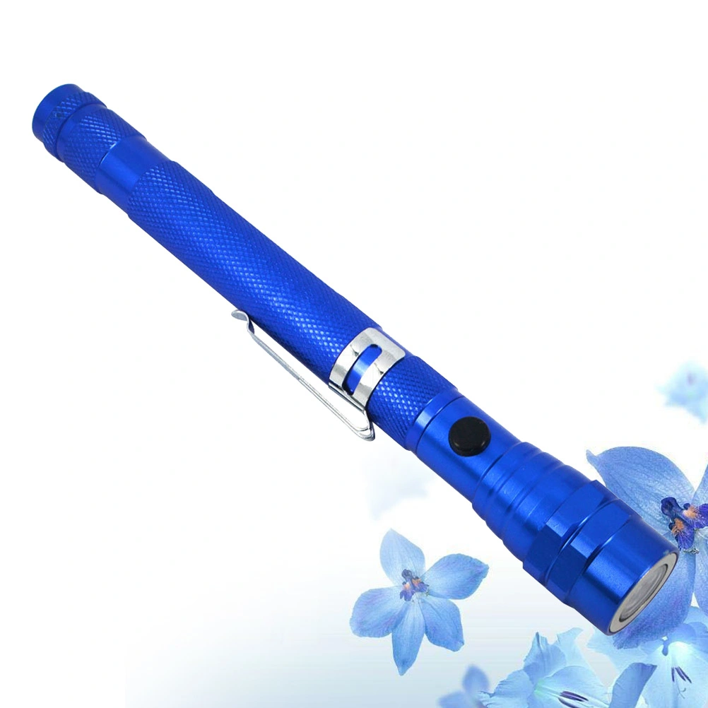 3LED Antenna Shape Light Bendable Magnet Work Light Telescopic Stretching Flashlight Hose Flashlight No Battery Included(Random Color)