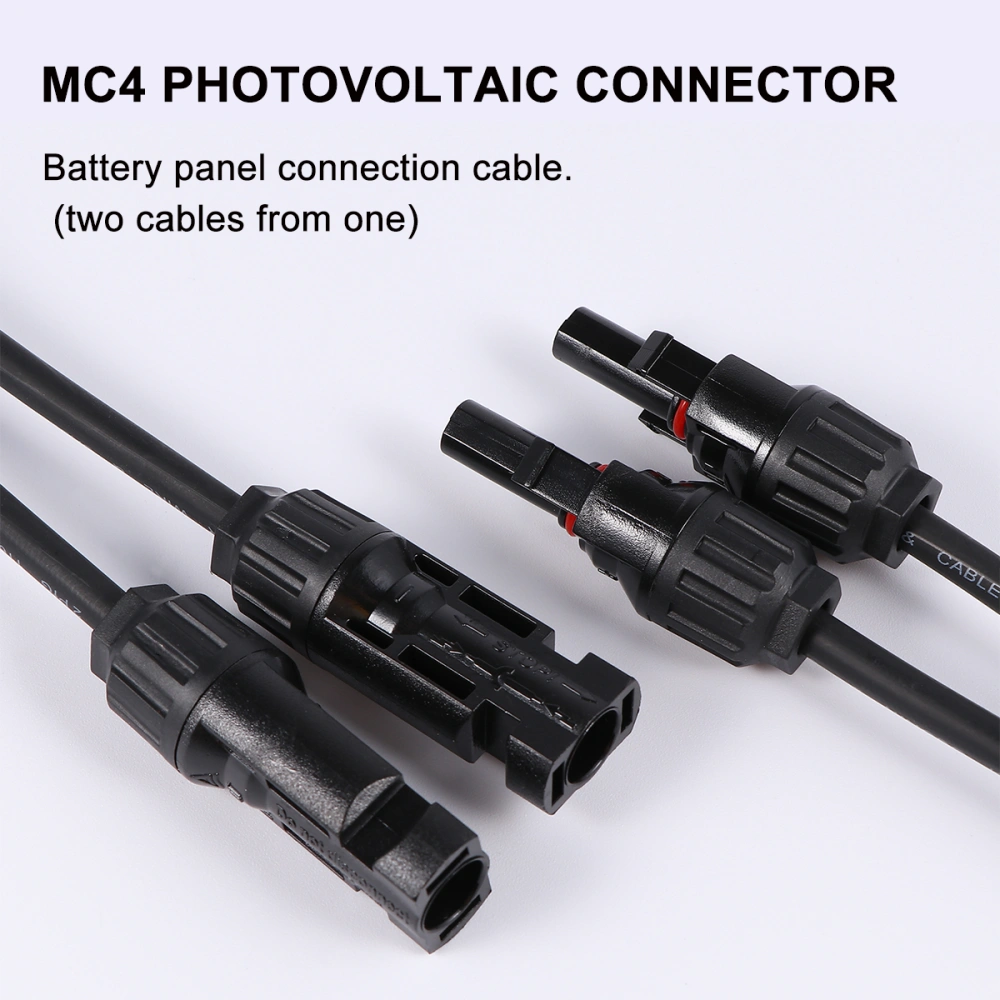 Photovoltaic Connector Plug Solar Module In Parallel Panel Connector Solar Connector (Black 1 to 2)