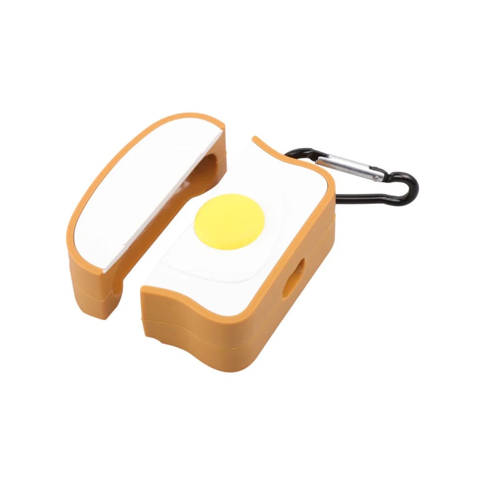 Fried Egg Design Wireless Earphone Protective Cover Creative Silicone Case with Ring Pendant Compatible for AirPods Pro (10)