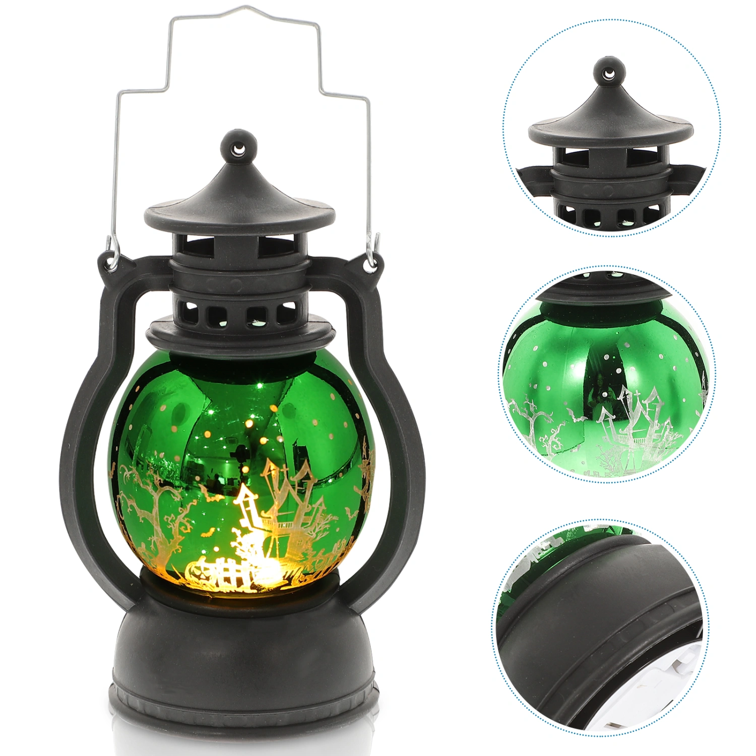 Halloween Witch Lantern Light Portable Battery Powered Light Hanging Lantern Lamp