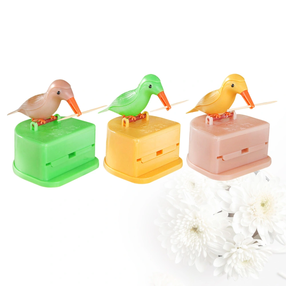 3pcs Plastic Toothpick Box Delicate Toothpick Jar Vintage Toothpick Holder Table Decoration for Home Restaurant (Random Color)