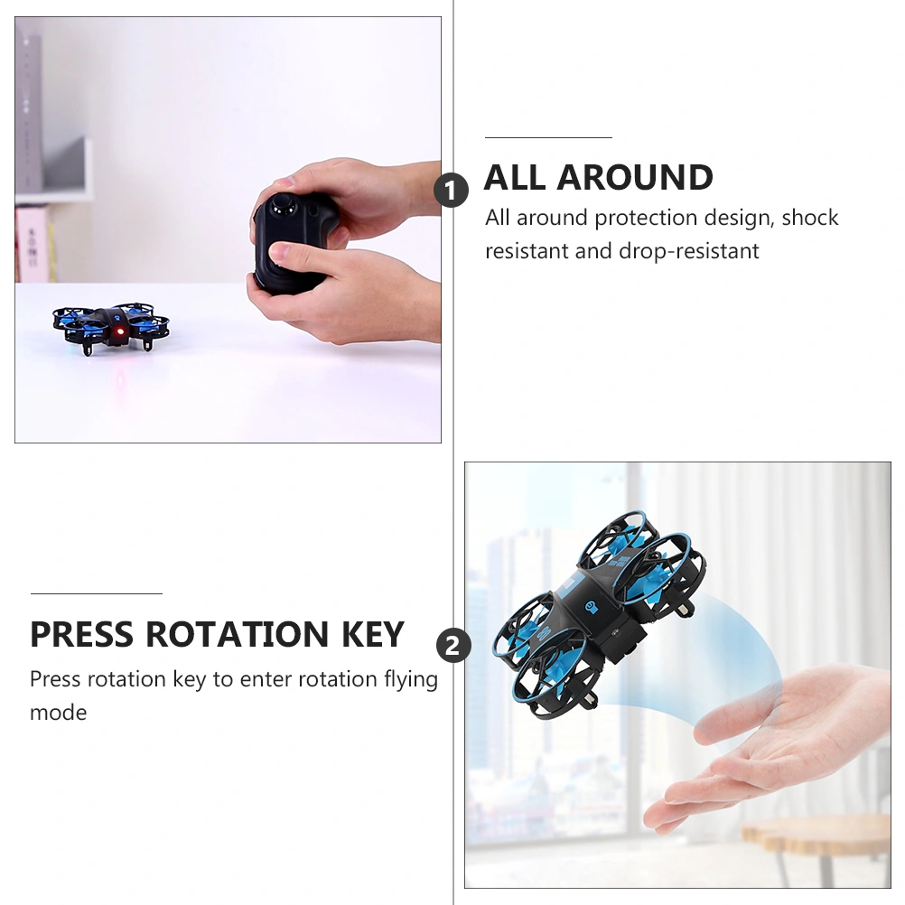 Mini LED RC Quadcopter Portable One Key Take Off Landing RC Helicopter Plane