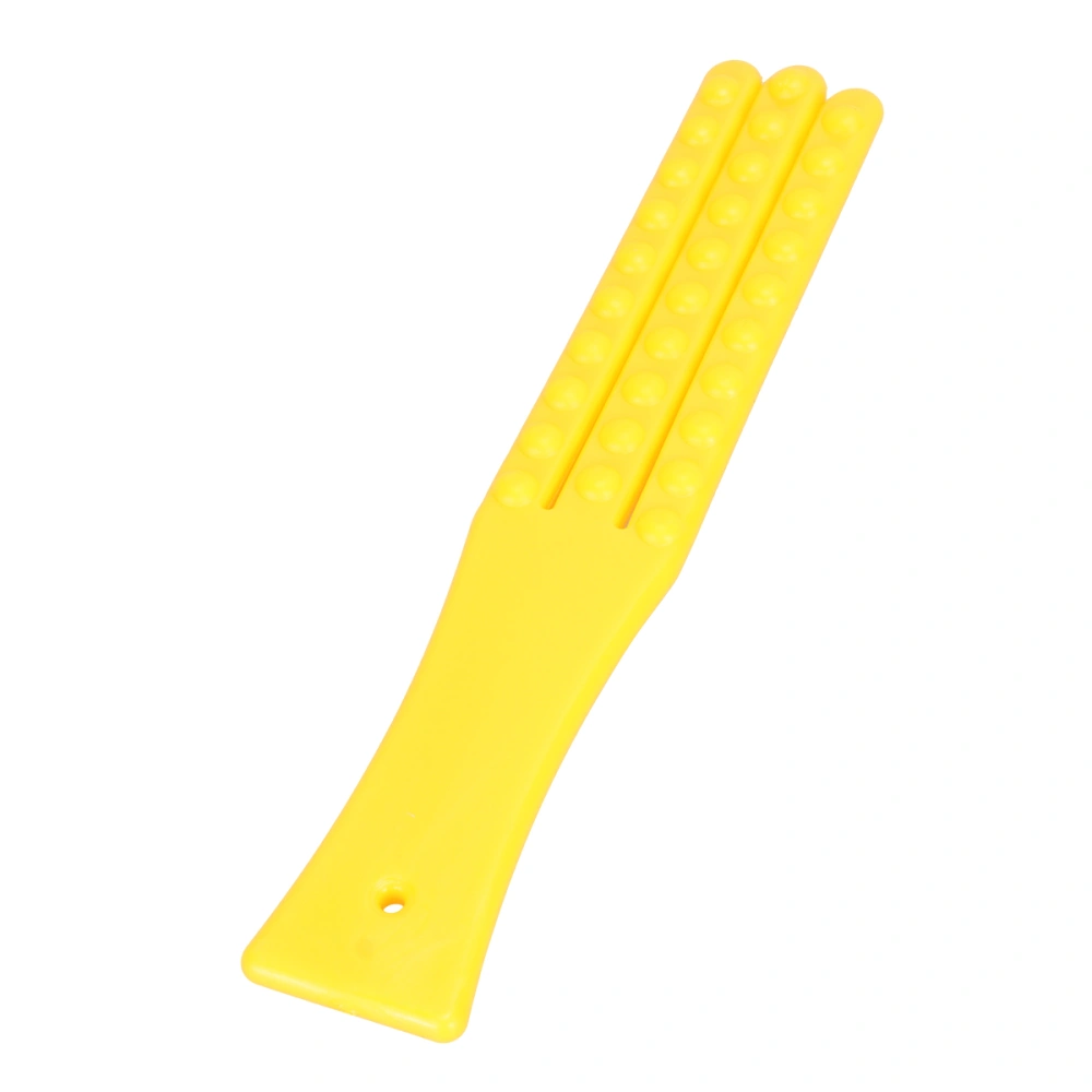 Three Fingers Opening Body Massager Scraping Plate Massage Stick Portable Massager Clap Stick for Shoulder Back (Yellow)