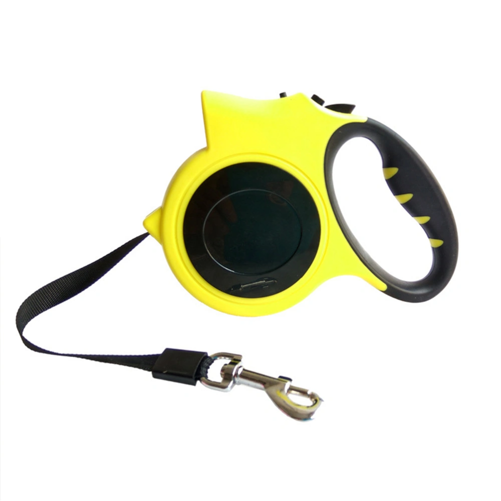 Pet Dog Puppy Cat Automatic Retractable Dog Leash Telescopic Traction Rope Belt With LED Flashlight (Yellow)