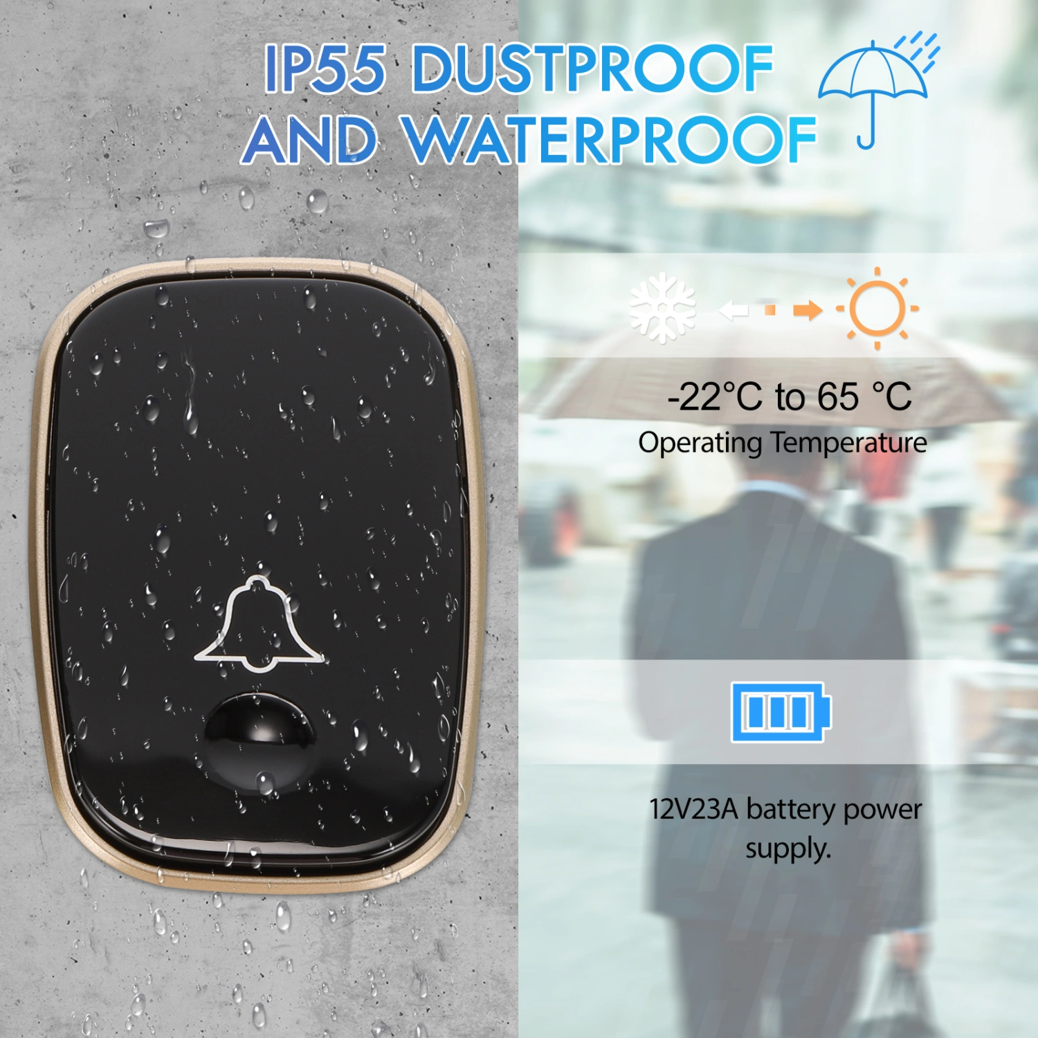 1pc Smart Doorbell Wireless Doorbell Electronic Remote Controller Doorbell