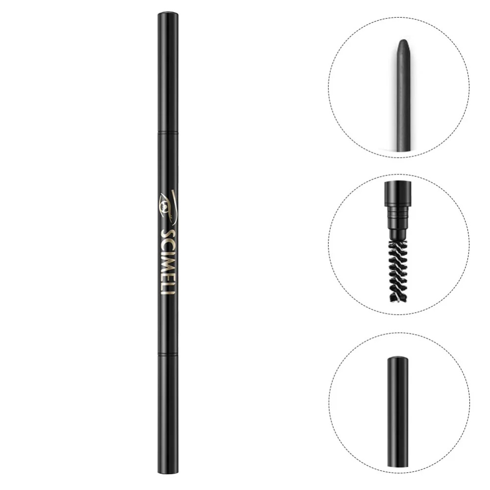 2 in 1 Waterproof Eyebrow Pencil Thin Double Head Automatic Rotating Makeup Tool