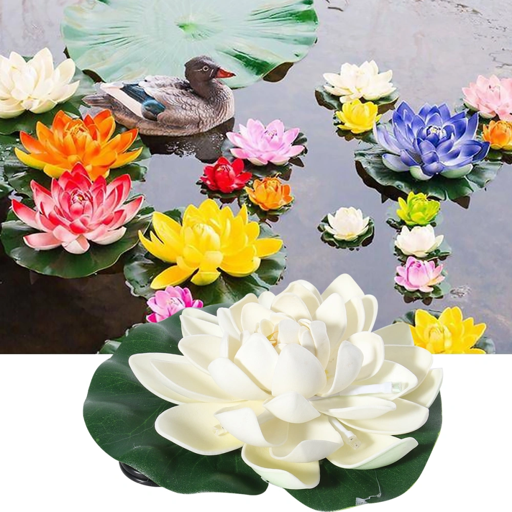 Simulation Lotus Light LED Floating Lotus Flower Pool Garden Fish Tank Party Decor Wishing Lamp ( No Battery)