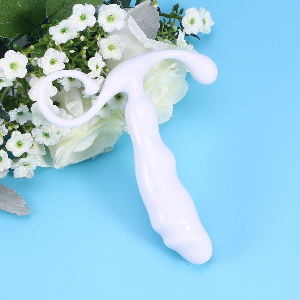 Powerful Silicone Anal Plug Prostate Massage Wand Butt Plug Waterproof Sex Massager Toys for Man Size-M(White)