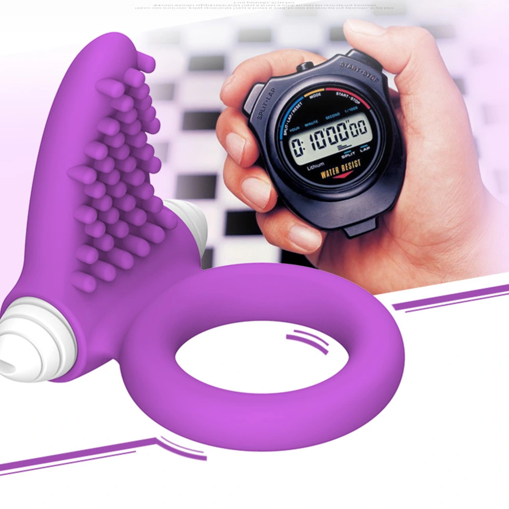 Electric Ring Vibrating Penis Ring Clitoris Stimulator Powerful Vibrator for Men(Purple)