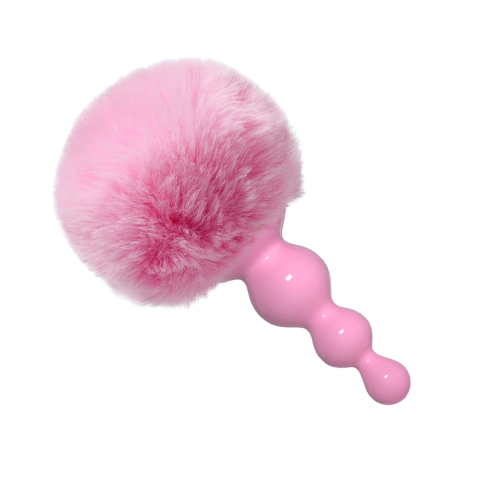 Healthy Anal Plug Simulation Rabbit Hairy Ball Anal Masturbation Device Women Men Rubber Anales Trainer Beginner Couple Game Cosplay Prop (Pink)