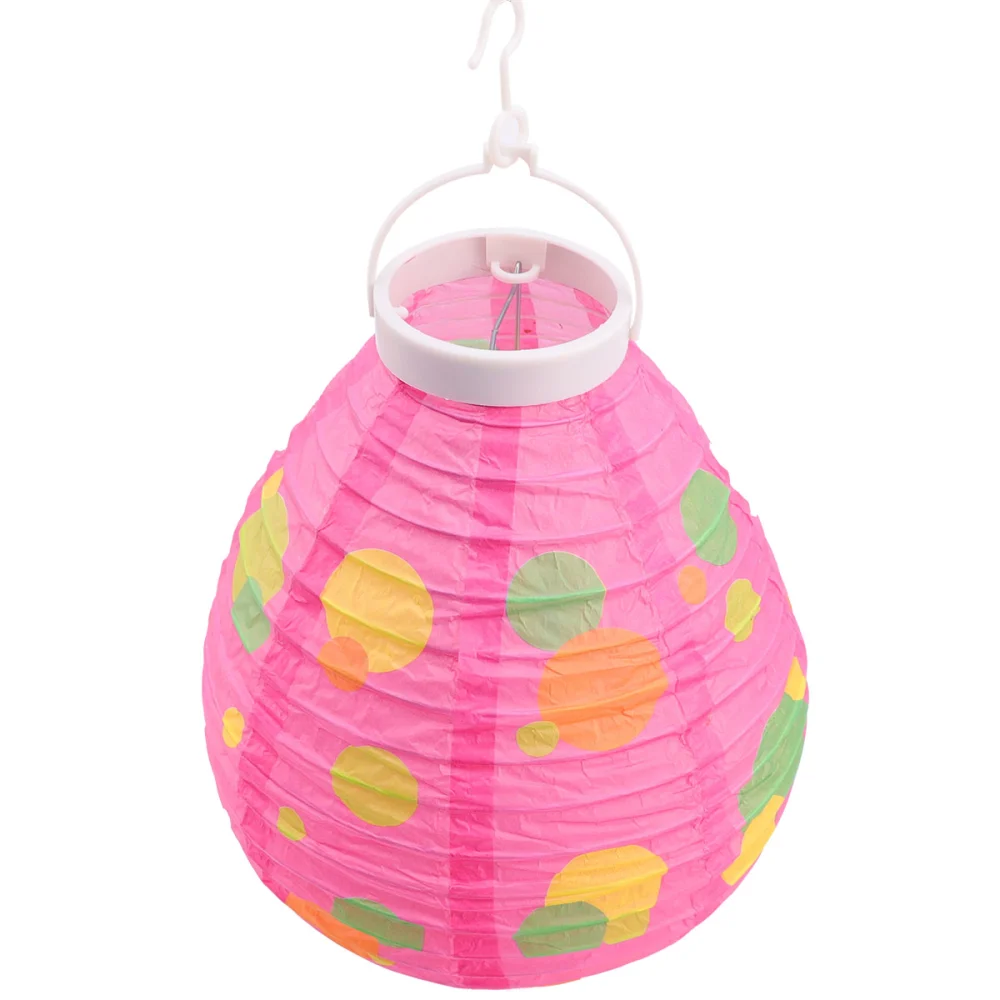 Oval LED Paper Lantern Creative Hanging Lantern Hanging Decorative Lantern for Home Party without Battery (Rosy)