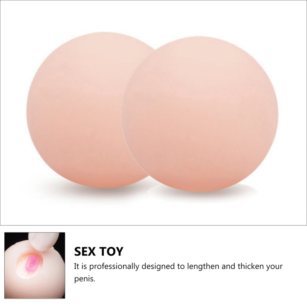 2pcs Silica Gel Bead Penis Massage Ball Adults Use Sex Toy Flesh Color