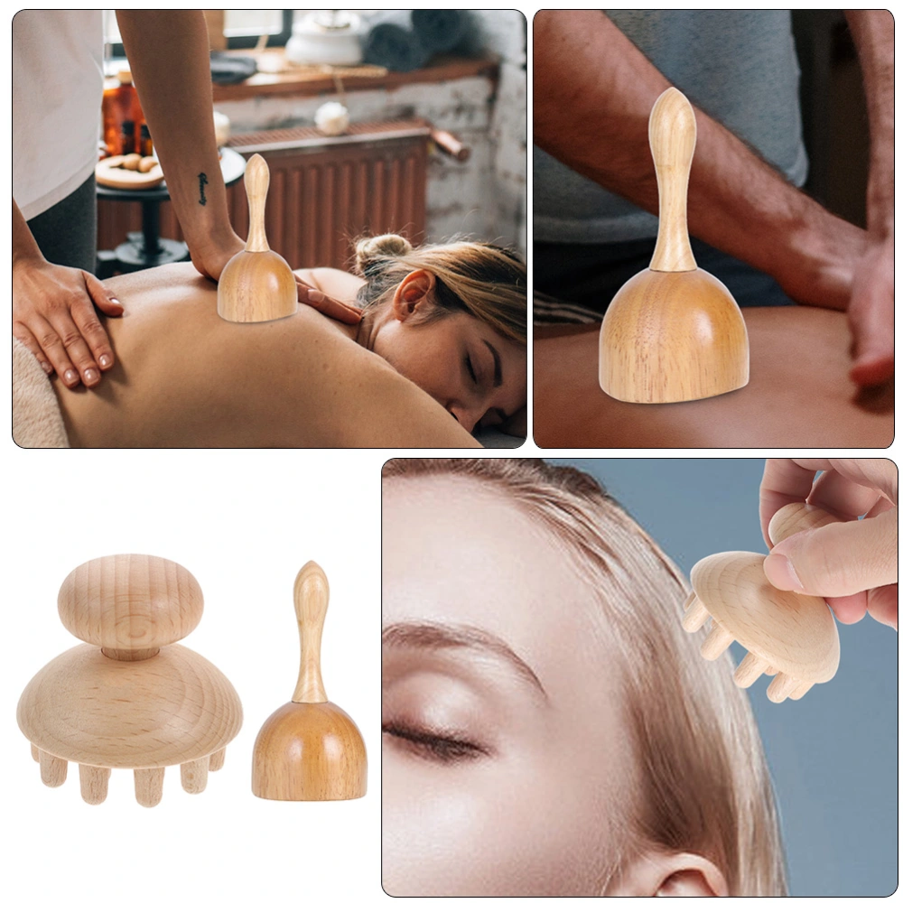 1 Set of Wooden Drainage Massager Household Therapy Cup Multi-function Comb Massager