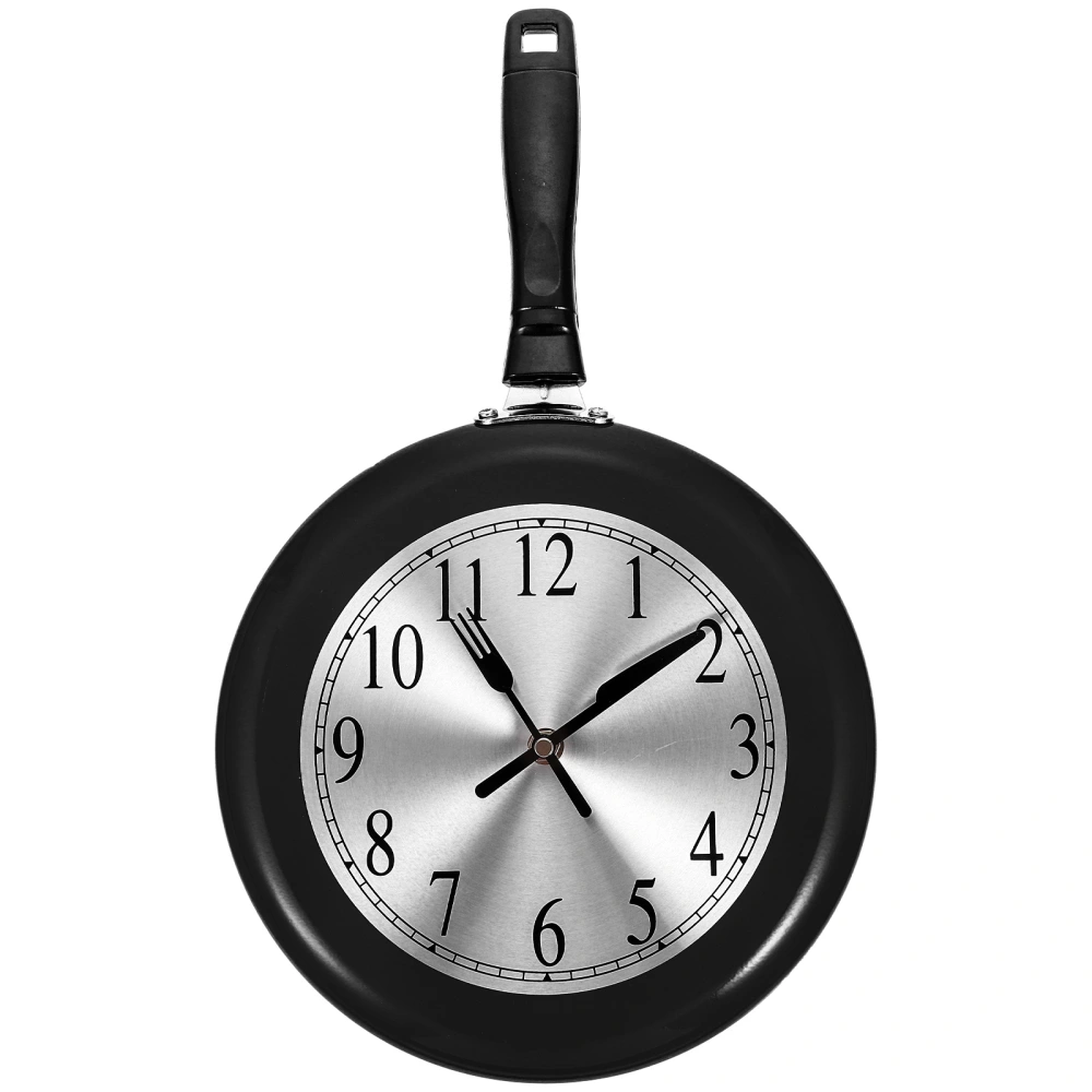 1 Set of Decorative Wall Clock Frying Pan Shape Wall Clock Mute Design Wall Clock for Home