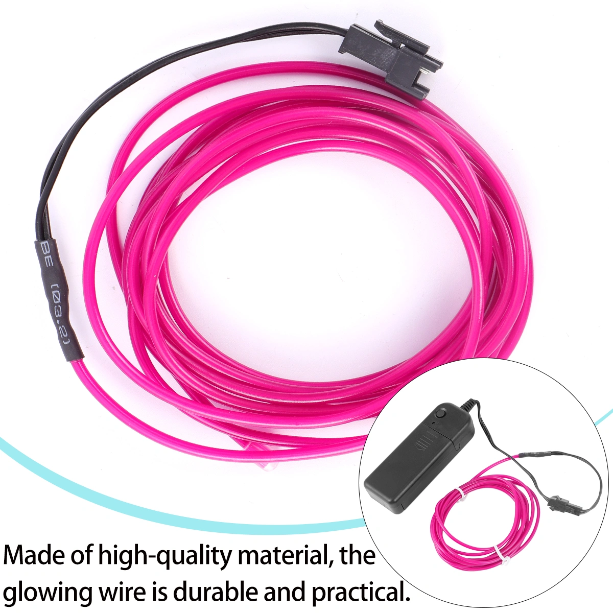 2M Wire Rope Glowing Light Strip Cable El Wire Decorative Light without Battery