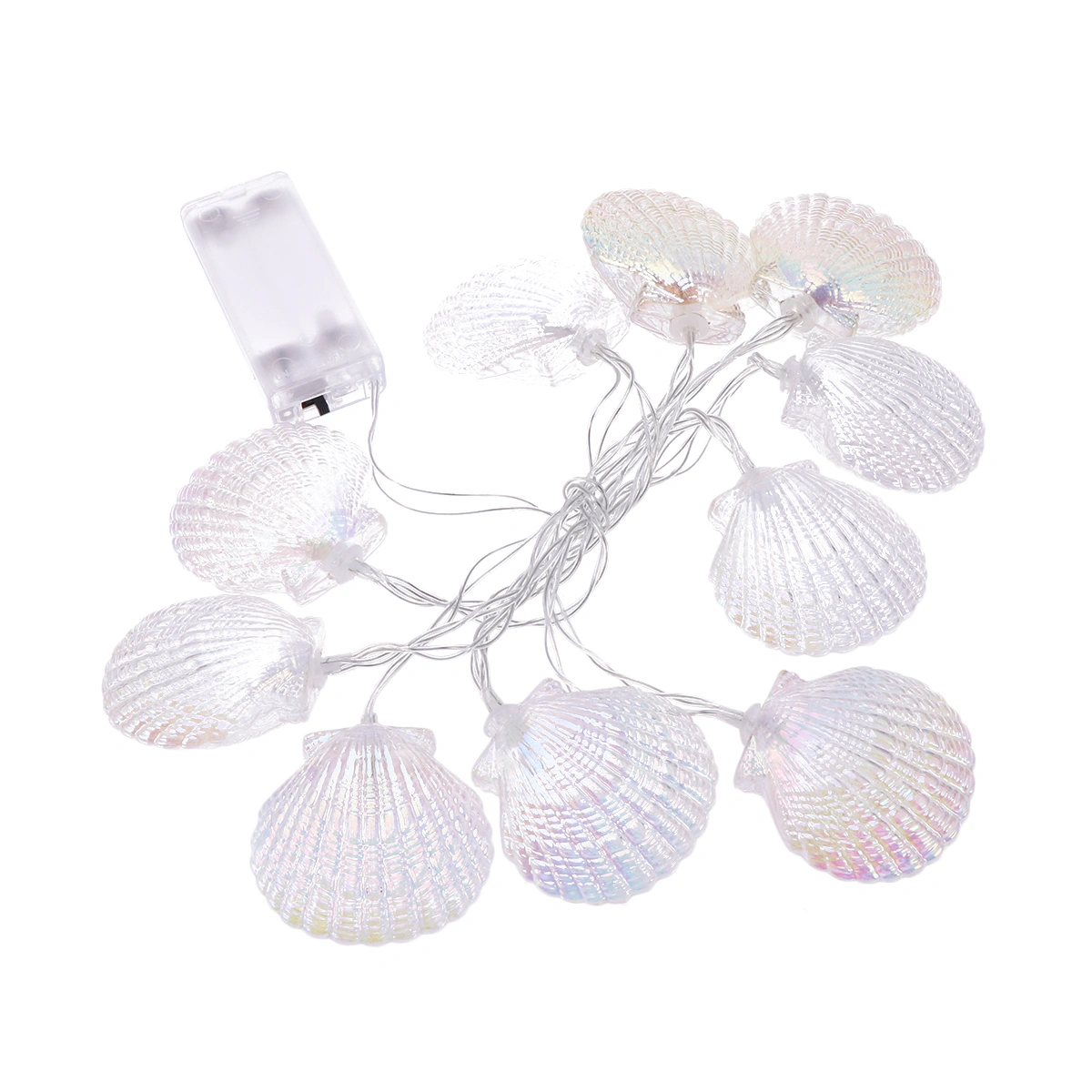 10 Lights 1.5 Meters Shell Shape LED Strip Light Decoration Light Battery Powered Colorful Light No Battery Included