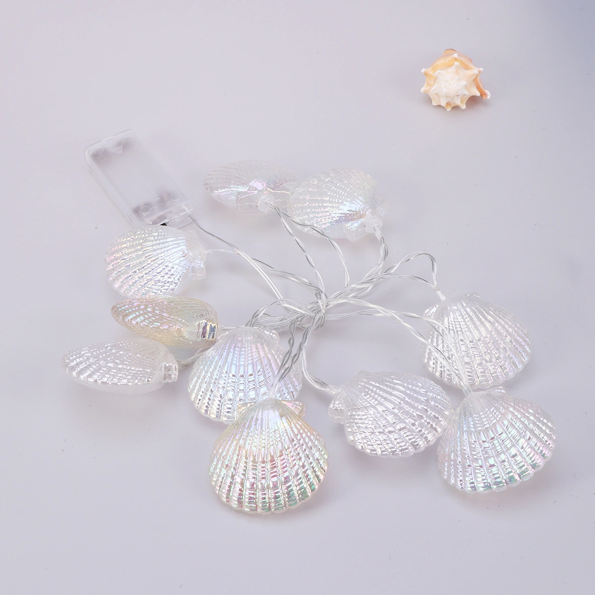 10 Lights 1.5 Meters Shell Shape LED Strip Light Decoration Light Battery Powered Colorful Light No Battery Included