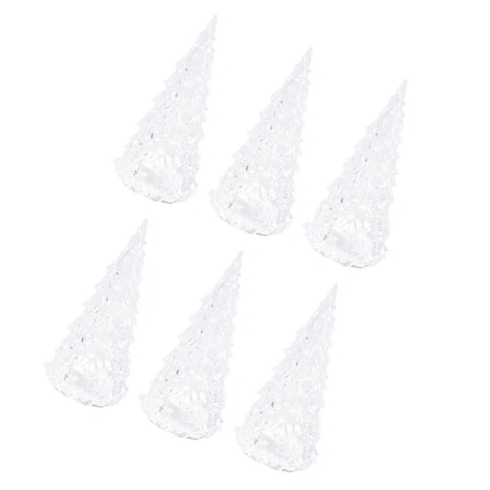 6PCS LED Glowing Christmas Tree Plastic Christmas Tree Flashing Christmas Tree Colorful Night Light