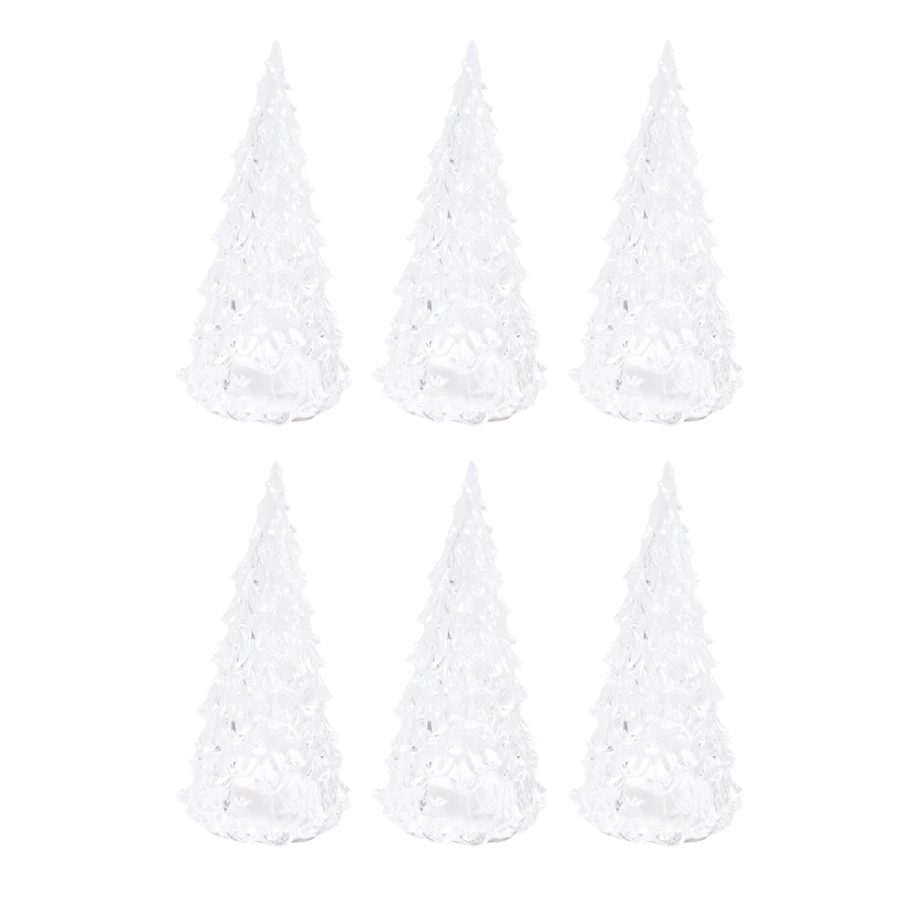 6PCS LED Glowing Christmas Tree Plastic Christmas Tree Flashing Christmas Tree Colorful Night Light