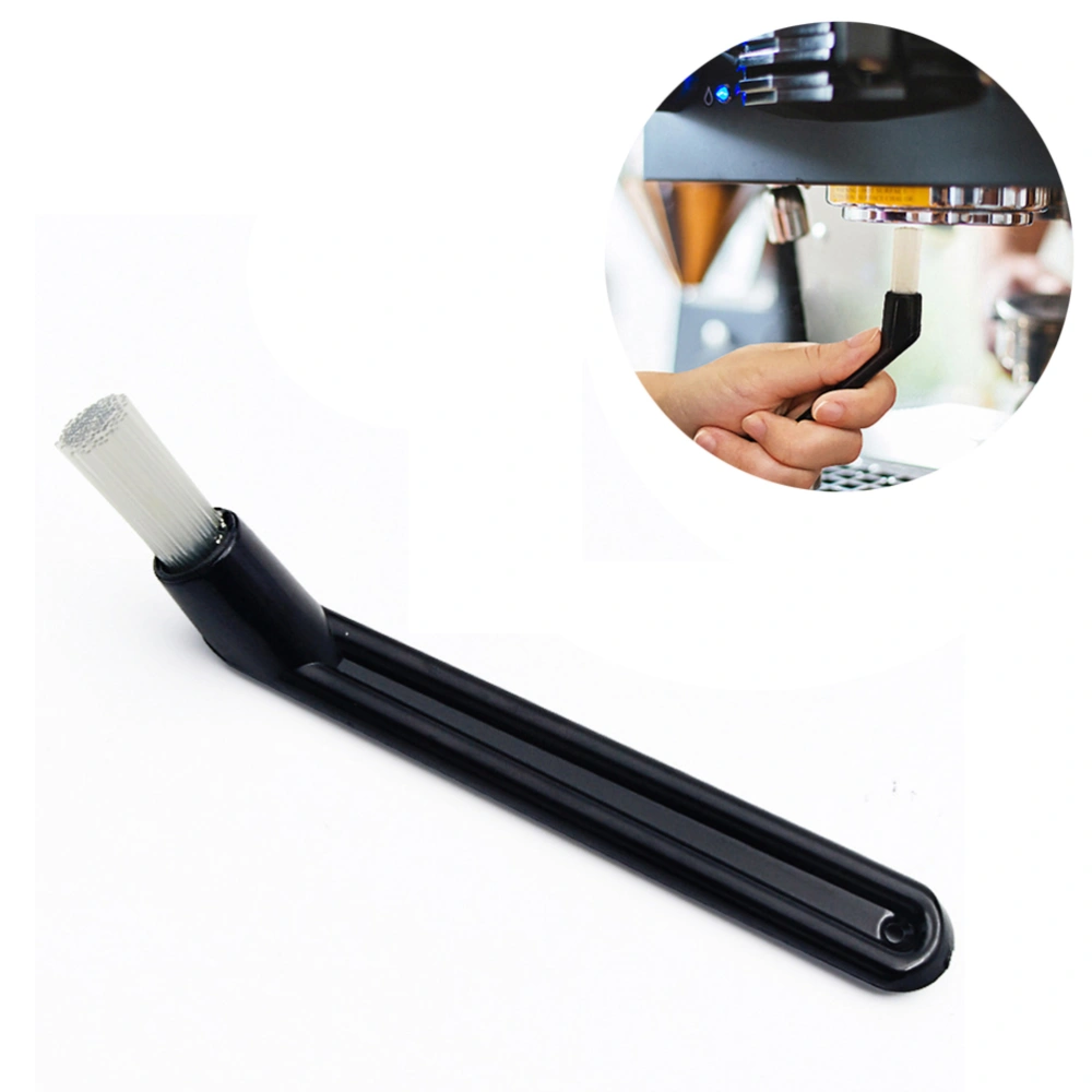 Bend Head Nylon Coffee Machine Cleaning Brush Cleaner Tools for Semi-automatic Espresso Coffee Maker Machine Outlet Filter (Black)