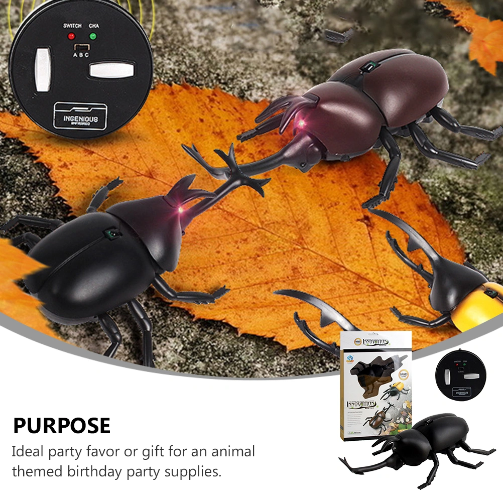 1 Set Electric RC Beetle Toy Simulation Walking Swerve Beetle Insect Toy