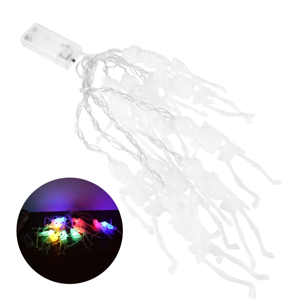 LED Skull String Lights Halloween Light Decoration for Festival Party Bedroom Birthday (Colorful)