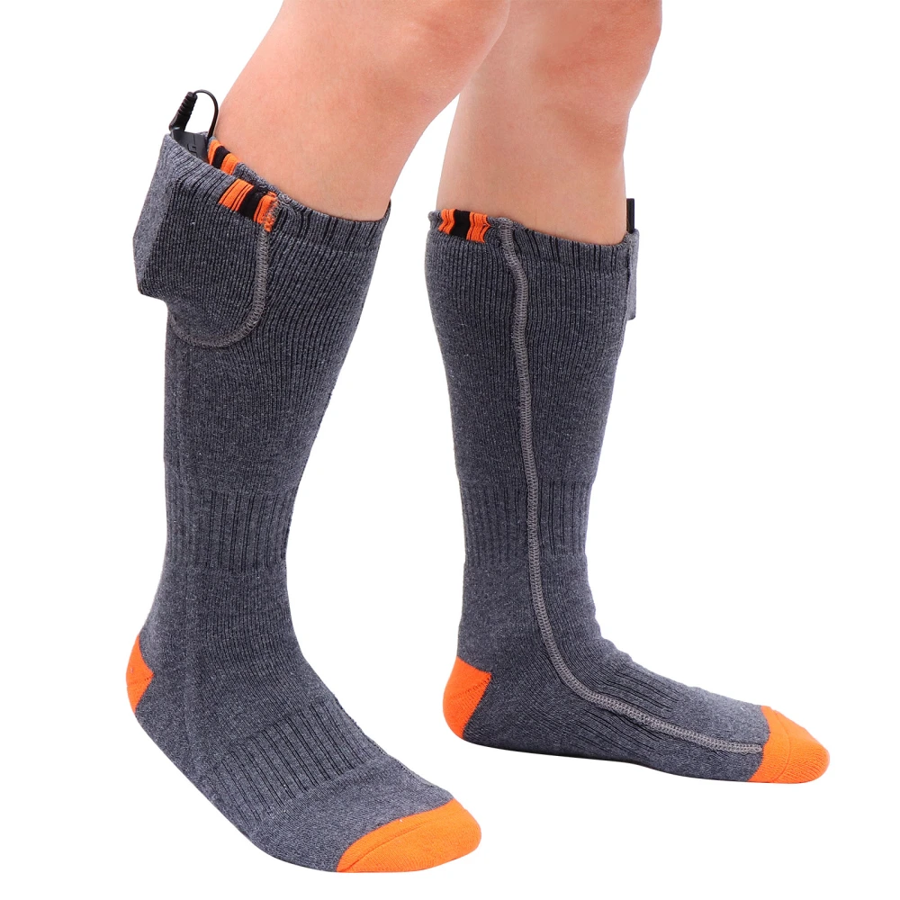 Heated Socks Men Women Battery Sock Cold Feet Electric Thermal Socks (Grey)