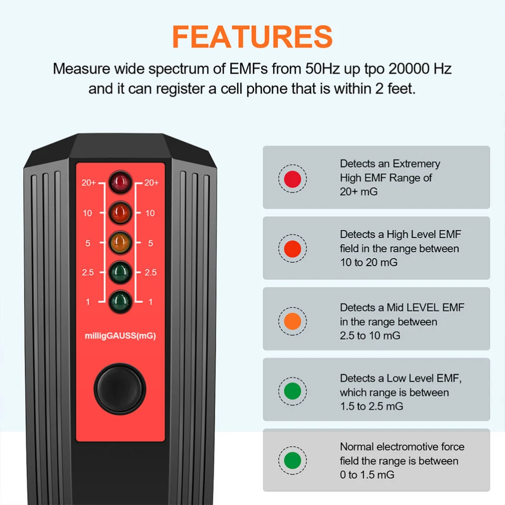 Radiation Detector Led Emf Meter Radiation Detector Electromagnetic Gauss Meter