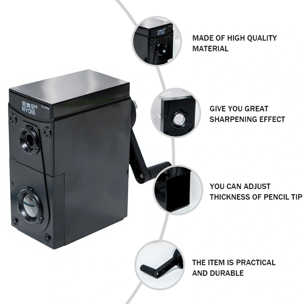 Drawing Pencil Sharpener Professional Manual Artist Pencil Sharpener (Black)