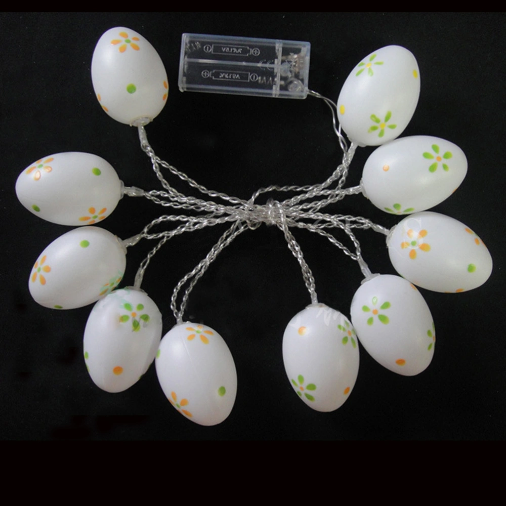 10 LED Battery Powered Easter Egg Linkable Christmas String Lights (Warm White)