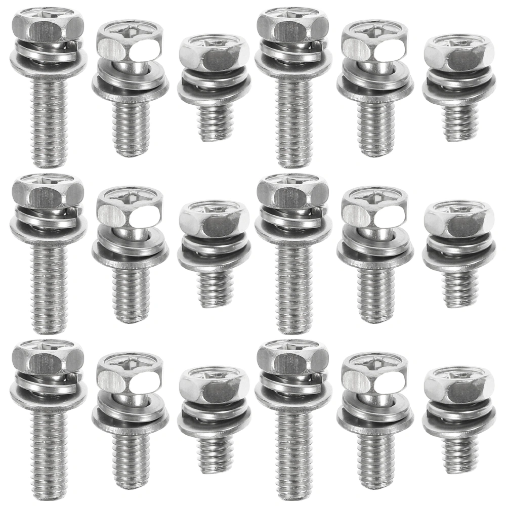 18pcs Stainless Steel Nuts and Bolt Motorcycle Battery Terminal Bolt Nut Kits