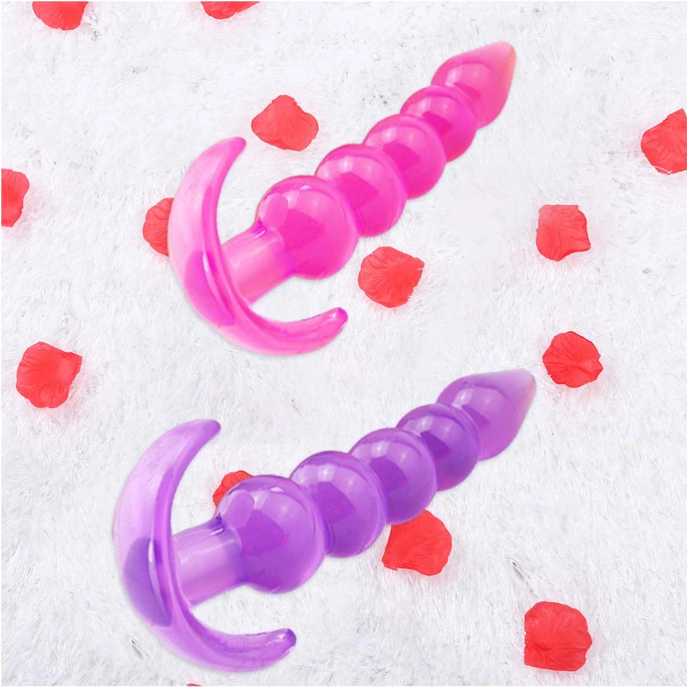 2 Pcs Butt Plug Anal Plug for Anal Sex Waterproof Silicone Anal Trainer Toy Anal Beads Prostate Massager for Men Women