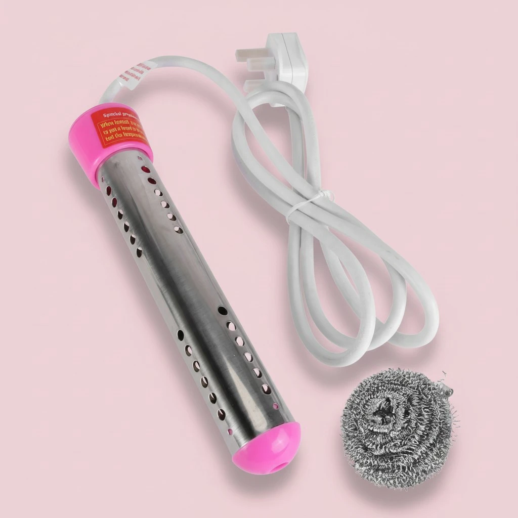 2500W Large Power Bathtub Water Heater Auto Shutdown Heating Rod with UK Plug (Rosy)