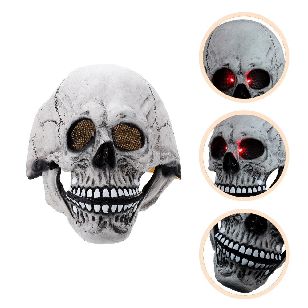 Halloween Headgear Masquerade Party Movable Jawbone Lighted Skull Headgear No Battery