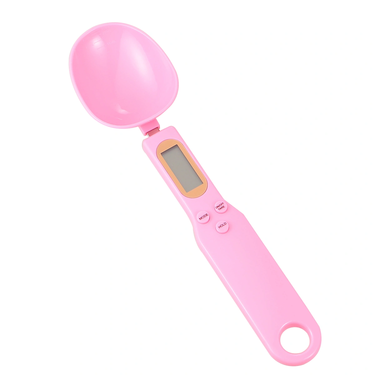 Electronic Spoon Scale Portable 500g/0.1g Precise Digital Kitchen Measuring Spoons LCD Display Food Scale for Home without Battery (Pink)