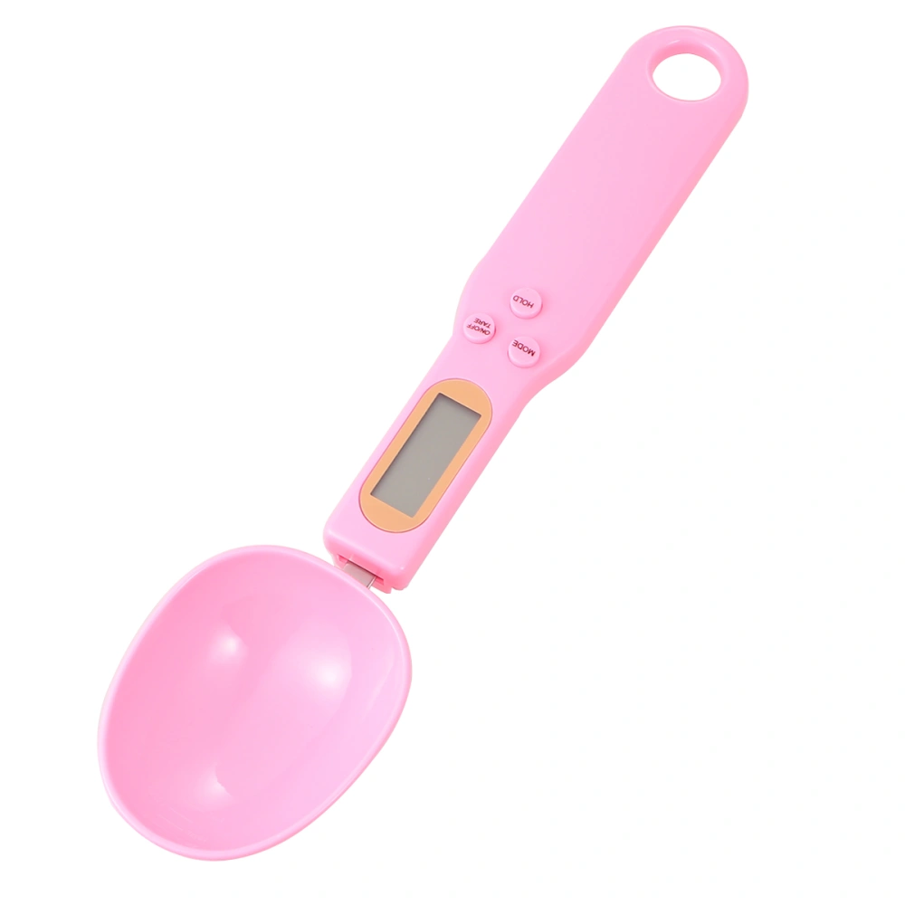 Electronic Spoon Scale Portable 500g/0.1g Precise Digital Kitchen Measuring Spoons LCD Display Food Scale for Home without Battery (Pink)