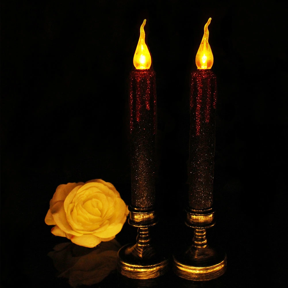 2Pcs Candle Light Decors Festival Lights LED Electric Candle Lamps (Assorted Color)