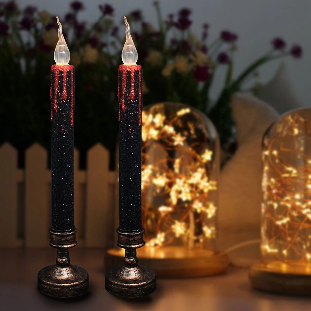 2Pcs Candle Light Decors Festival Lights LED Electric Candle Lamps (Assorted Color)