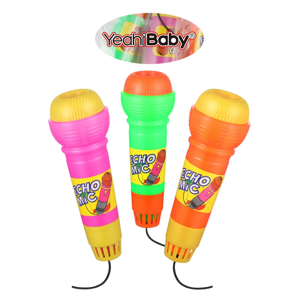 YeahiBaby 3pcs Echo Microphone Toy Pretend Play Multicolor Novelty Toy for Kids Children (No Battery Needed, Mixed Color)